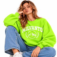 Kaos Sweatshirt Wanita Terbaru Lime, Bahan Fleece Katun Tebal 450 GSM, Desain Grafis, Premium, Oversize, Model Drop Shoulder