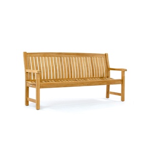 Classic Teak Outdoor Garden <b>Bench</b> with Arms Solid Wood Patio <b>Bench</b>-Waterproof & Eco-Friendly - Product Image 1