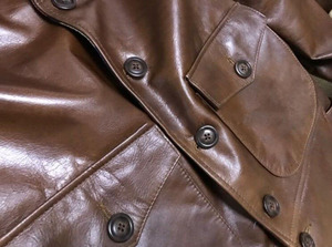 Blouson aviateur en cuir véritable pour homme, style motard, col rabattu, fermeture éclair, couleur unie, vêtement d'automne - Product Image 3