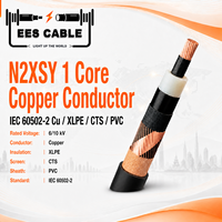N2XSY 1-adriges Kupferkabel mit XLPE-Isolierung, Kupferbandabschirmung, PVC-Ummantelung, ungeschirmt, Mittelspannungs-Stromkabel nach IEC 60502-2