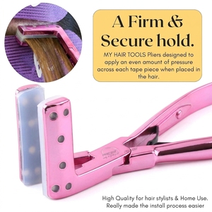 Pinza de Presión para Extensiones de Cabello con Cinta Adhesiva de Salón Premium, con Mordazas de Protección de Silicona, 7 Pulgadas de Longitud, Acero Inoxidable, Doble Resorte - Product Image 5