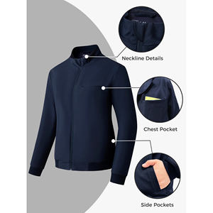 Veste de sport en polaire pour femme avec options de broderie, fermeture éclair intégrale, col montant, tenue de travail médicale pour infirmières - Product Image 4