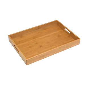 Exquisito juego de 3 bandejas de madera de un solo nivel, ecológicas, con acabado brillante, para alimentos. - Product Image 5