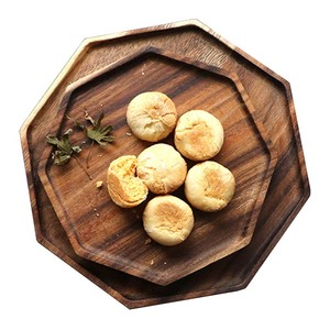 Plateau de service artisanal en bois de rose |   Plateau octogonal en bois Art Déco en gros - Product Image 1