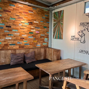 PANGESTU Revestimiento de Paneles de Pared Acústicos con Textura 3D Geométrica Moderna en Madera Maciza Reciclada, Fácil Instalación DIY - Product Image 1