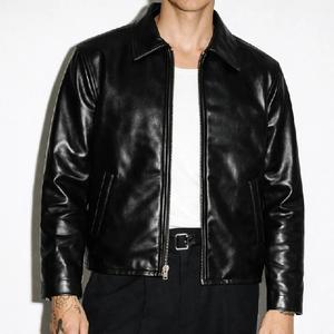 Ready To Ship <b>Black</b> Color <b>Real</b> Cow Stylish Leather Cropped Short Body Formal And Classy Jacket For <b>Men</b> - Product Image 1