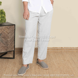 Straight Fit <b>Lounge</b> <b>Pants</b> Cotton Blend Elastic Waist Casual Comfortable Daily Wear Trousers for <b>Men</b> - Product Image 5