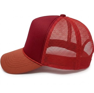Gorra Trucker Vintage Roja de 6 Paneles con Malla Trasera Ajustable, Gorra de Béisbol con Visera Curva, Personalizable, para Uso Casual al Aire Libre - Product Image 5
