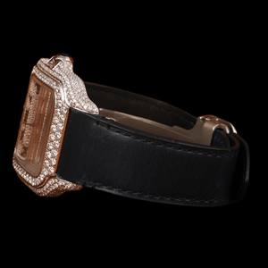 Expansive Moissanite Custom Diamond <b>Square</b> Dial Roman Numerals Silver Band Quartz Movement Fashion Hip Hop Unisex Jewelry - Product Image 2