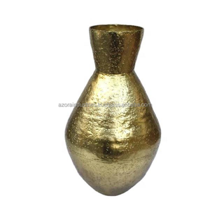 Handmade <b>Brass</b> Finished Hammered Flower Vase in Two Sizes Made in <b>Sheet</b> Home Decoration by Azora Industries - Product Image 1