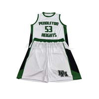 Ensemble de maillots de basket-ball en gros OEM blanc, vert, noir, respirant, sublimé, débardeur adulte toutes saisons 100 % polyester