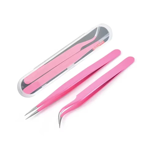 ชุดแหนบสแตนเลสใยไฟเบอร์ทำมือ ทนทาน ป้องกันไฟฟ้าสถิตย์ รุ่นใหม่มาแรง ปลายงอ 45/90 องศา สำหรับต่อขนตา - Product Image 6