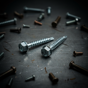 Vis autoperceuse à tête hexagonale / Vis autotaraudeuse galvanisée en acier au carbone, filetage grossier en pouces, classe 4.8 et 6.8 PDC - Product Image 1