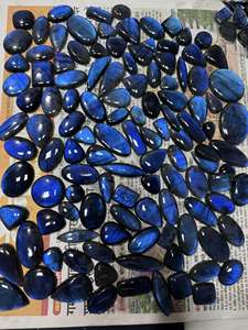 Labradorite de qualité supérieure, prix de gros, cabochon de labradorite bleue, pierre précieuse multichrome, décoration intérieure, 25-30 mm, Inde - Product Image 2