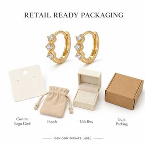 Aros con Cristales CZ Brillantes, Chapados en Oro de 14K, Plata S925, Pequeños Huggies para Apilamiento Minimalista en las Orejas - Product Image 5
