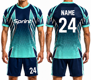 Maillots de football personnalisables en gros pour hommes et femmes, ensemble complet, impression numérique, respirant, séchage rapide, sans manches - Product Image 2