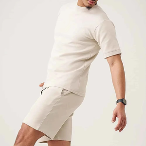 Men's Casual 2-Piece <b>Knitted</b> Polyester/Cotton Breathable Summer Suit <b>Set</b> - Product Image 2