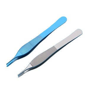 <span class=keywords><strong>Forceps</strong></span> Adson Tisu Medis <span class=keywords><strong>Titanium</strong></span> 12Cm, Gunting Jepit Adson Tisu Coklat dengan Peralatan Bedah Lurus Ujung Gigi 3Mm