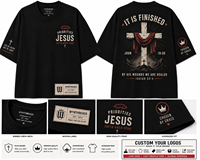 WYNTHREADS T-shirt Oversize da Uomo Blu Navy Personalizzata con Stampa Bandiera Americana, Citazione Biblica a Tema Fede, Salmo 33:12, Manica Corta Casual
