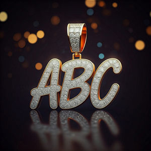 Colgante con Letra ABC, Chapado en Oro de 18K, Engaste de Diamantes, Estilo Hiphop, Unisex, Regalo, Joyería - Product Image 2