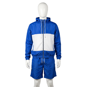 Ensemble de survêtement deux pièces Meyba Sports de qualité supérieure pour homme, coupe-vent décontracté uni avec veste courte et capuche zippée réfléchissante, collection 2026 - Product Image 4
