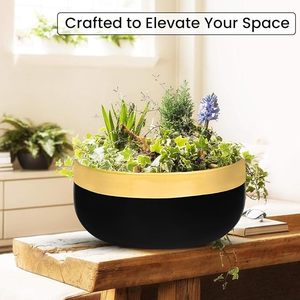 Vase à fleurs en métal noir doré de luxe, décoratif, pour centre de table, pot de fleurs pour la maison, le bureau et la décoration de table de jardin - Product Image 4