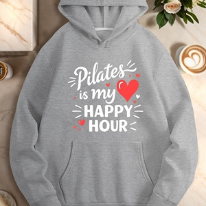 Pilates is my <b>happy</b> hour women's casual <b>hoodies</b> - Product Image 4