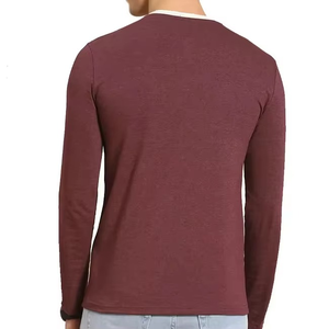 <b>Men</b> Henley T <b>Shirt</b> Long Sleeve 100% Cotton Breathable Quick Dry Regular Fit Solid Casual Tee - Product Image 5