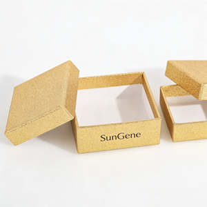 กล่องของขวัญแบบแข็งสองชิ้น ดีไซน์สั่งทำพิเศษ ใช้ซ้ำได้ หรูหรา ฝาและฐานสีทอง สำหรับสร้อยคอและเครื่องประดับ - Product Image 3