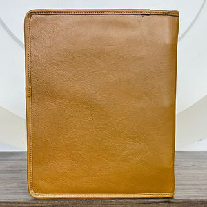 High Quality Hand Tooled Leather Ring Binder for A4 Padfolio Business Document Planner Cowhide Zipper Portfolio <b>Folder</b> <b>Organizer</b> - Product Image 6