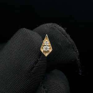 Charming 10K Gold Vintage Style Lab Grown Diamond <b>Stud</b> For Tragus And Conch Piercing - Product Image 1