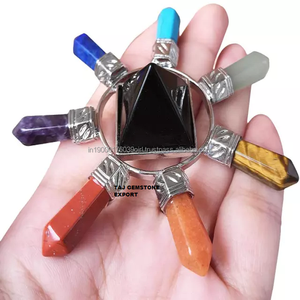 Proveedor al por mayor de cristales de piedra de ágata natural, piedra preciosa curativa, punto de lápiz de ojo de Tigre con generador a granel de energía de Ángel - Product Image 5