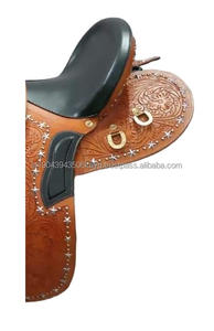 Caballo de cuero genuino asequible, equipo de equitación occidental, sillín de cuero americano, sillín de caballo inglés occidental - Product Image 3