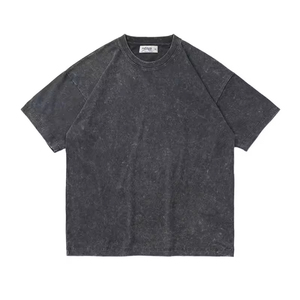 เสื้อยืดทรงบ็อกซี่โอเวอร์ไซส์แบบครอปสำหรับผู้ชาย พิมพ์ลาย DTG ผ้าคอตตอนย้อมสีเอซิด ลายกราฟิก - Product Image 3