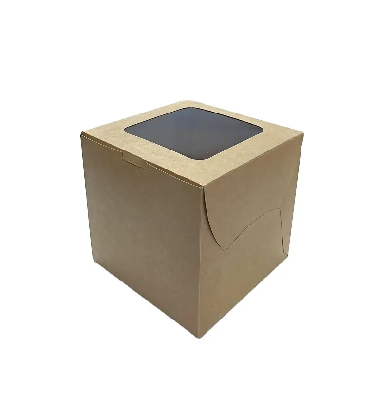 Großhandel Brown Kraft papier Folding Square Box Verpackung Takeaway Boxen