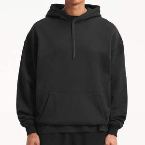 Sweat-shirt à capuche en molleton épais 100 % coton pour homme, avec poche kangourou et cordon de serrage, vêtement de sport décontracté - Product Image 1