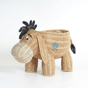 Nouveautés : panier de rangement en rotin au design unique, en forme d'âne, en osier naturel, pour chambre d'enfant et salle de jeux - Product Image 1