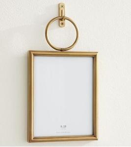 Gold Metal <b>Rectangular</b> <b>Mirror</b> Frame With Floral Design For Home Livingroom Wedding Gift Use Photo Frame Stand - Product Image 2