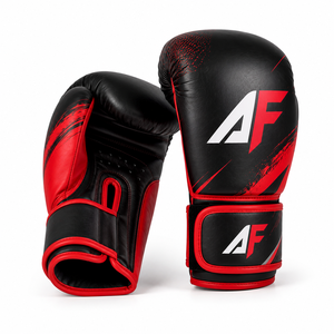 Custom Logo Cowhide Leather Velcro Closure Boxing <b>Gloves</b> for Boxing Training Sparring Kickboxing MMA Workout OEM - Product Image 2