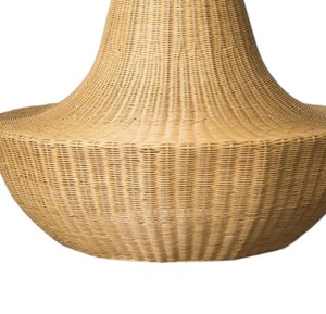 Organic Woven Rattan Lampshade Smooth Contour Pendant <b>Light</b> Fixture Retro Hanging <b>Ceiling</b> Lamp for <b>Office</b> Study - Product Image 4