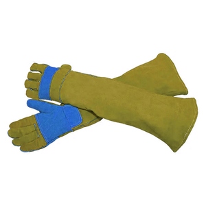 Gants de soudage longs en cuir de vachette renforcé de haute qualité, résistants à la chaleur, pour la sécurité industrielle et les travaux lourds, gants de barbecue - Product Image 2