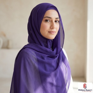 <b>Red</b> Chiffon Square Hijab <b>Scarf</b> Solid Color Casual Spring Summer Wear Skin-Friendly Head Wrap - Product Image 2