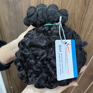 Top Sale Vietnamese Raw Human Hair Bundles 16 Inch – Black Fuzzy Curly, 100% Natural, Soft Thick Texture, No <b>Tangle</b> No Shedding - Product Image 6