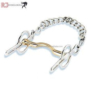 บิตม้า RJ INTERNATIONAL สแตนเลสสตีล พร้อมสายโซ่ที่ปากม้า ประดับทองตรงกลาง - Product Image 3