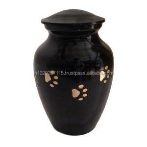 Urnes tendance en métal pour animaux de compagnie avec couvercle antique fini et sécurisé pour contenir les cendres de chien ou de chat - Product Image 6