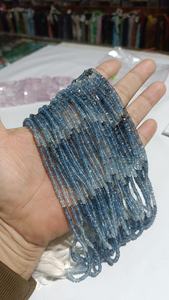 Cuentas Redondas Microfacetadas de Aguamarina Musgosa Natural, Piedra Suelta de 3-4MM, Hilo de 12 Pulgadas, Certificadas por Terceros, Multicolor - Product Image 3