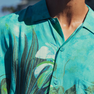 Camisa Paradise para hombre, manga corta, estampado floral tropical, informal, con botones, para playa, verano, colorida, para vacaciones, camisa de verano para hombre - Product Image 6