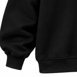 Sudadera Negra Oversize con Cuello Alto, Unisex, de Tejido Grueso, Manga Larga, Estilo Casual Urbano, Ajuste Holgado, Estampado Personalizado, Invierno - Product Image 5