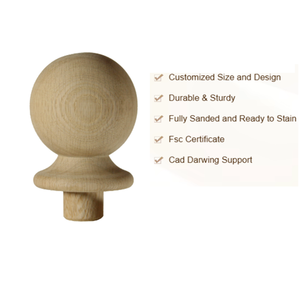 Capuchon de balustre personnalisé en chêne blanc, design intérieur classique, écologique et durable, pour escaliers en bois - Product Image 3