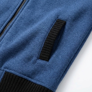 Trendy <b>Men's</b> Full Zip Solid Turtleneck <b>Cardigan</b> <b>Jacket</b> Fleece Knit Breathable Technical Fabric Winter Anti-Wrinkle Business - Product Image 5